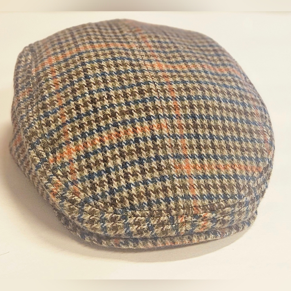 Newsboy cap Men Houndstooth Plaid Check Brown cap size L-XL